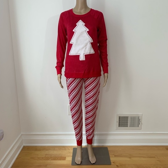 New Womens Super Soft Cozy Holiday Pajama Set Tree Size Small - Picture 2 of 14
